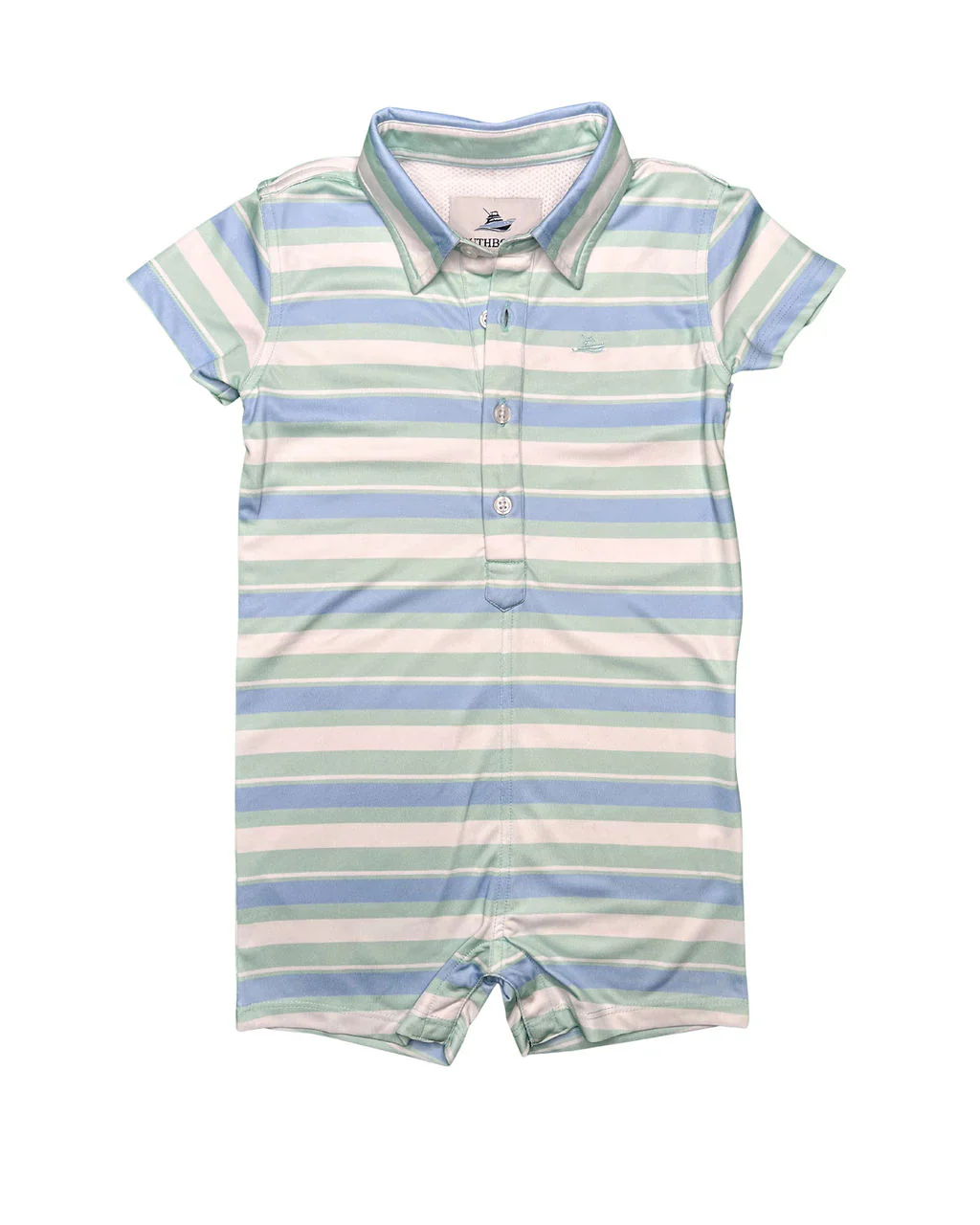 Blue Bell & Dusty Aqua Performance Polo Romper