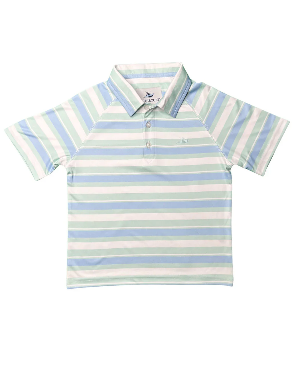 Blue Bell & Dusty Aqua Stripe Boys Polo