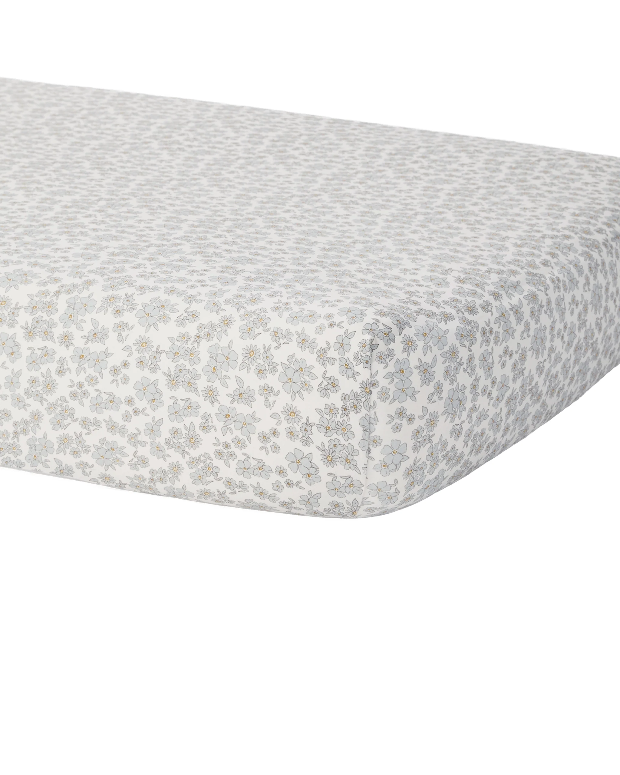 Blue Floral Bamboo Crib Sheet