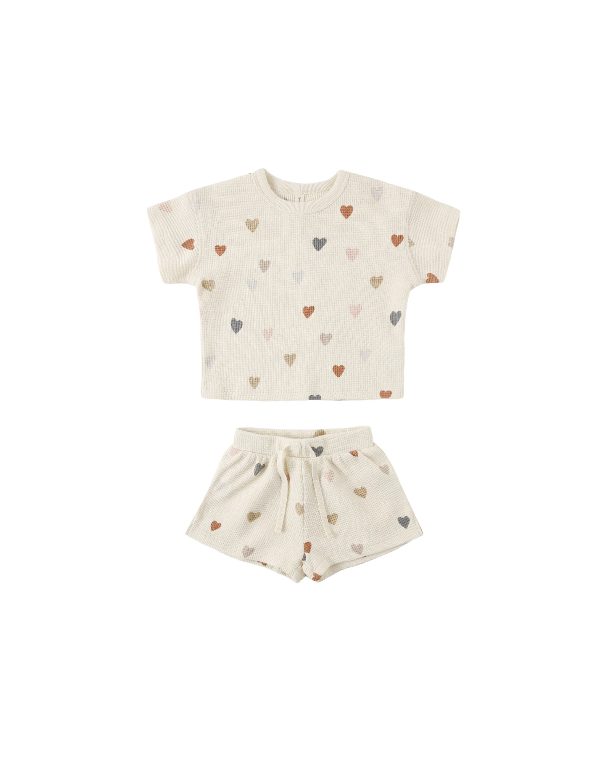 Confetti Hearts Waffle Tee + Short Set