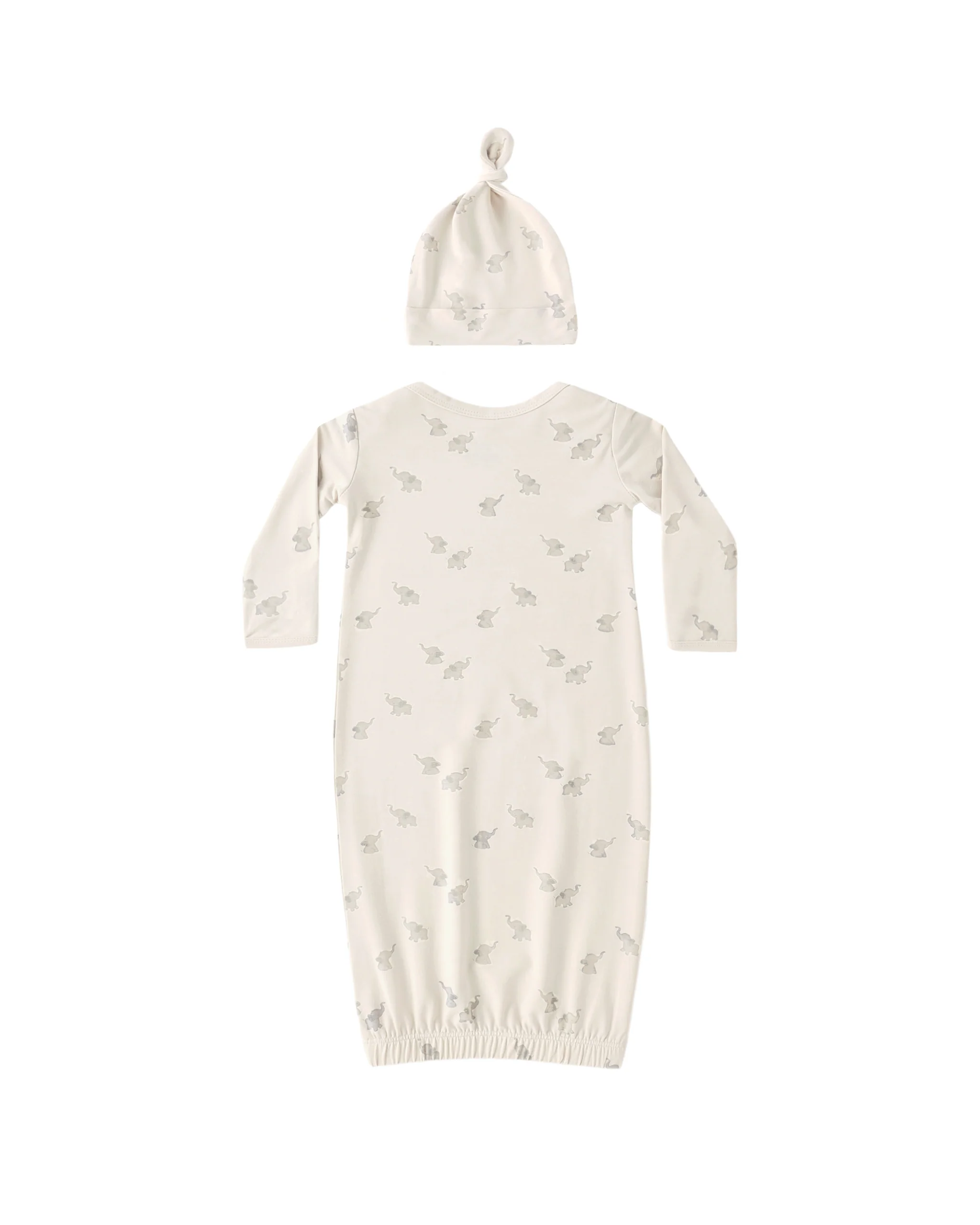 Elephants Bamboo Baby Gown + Hat Set