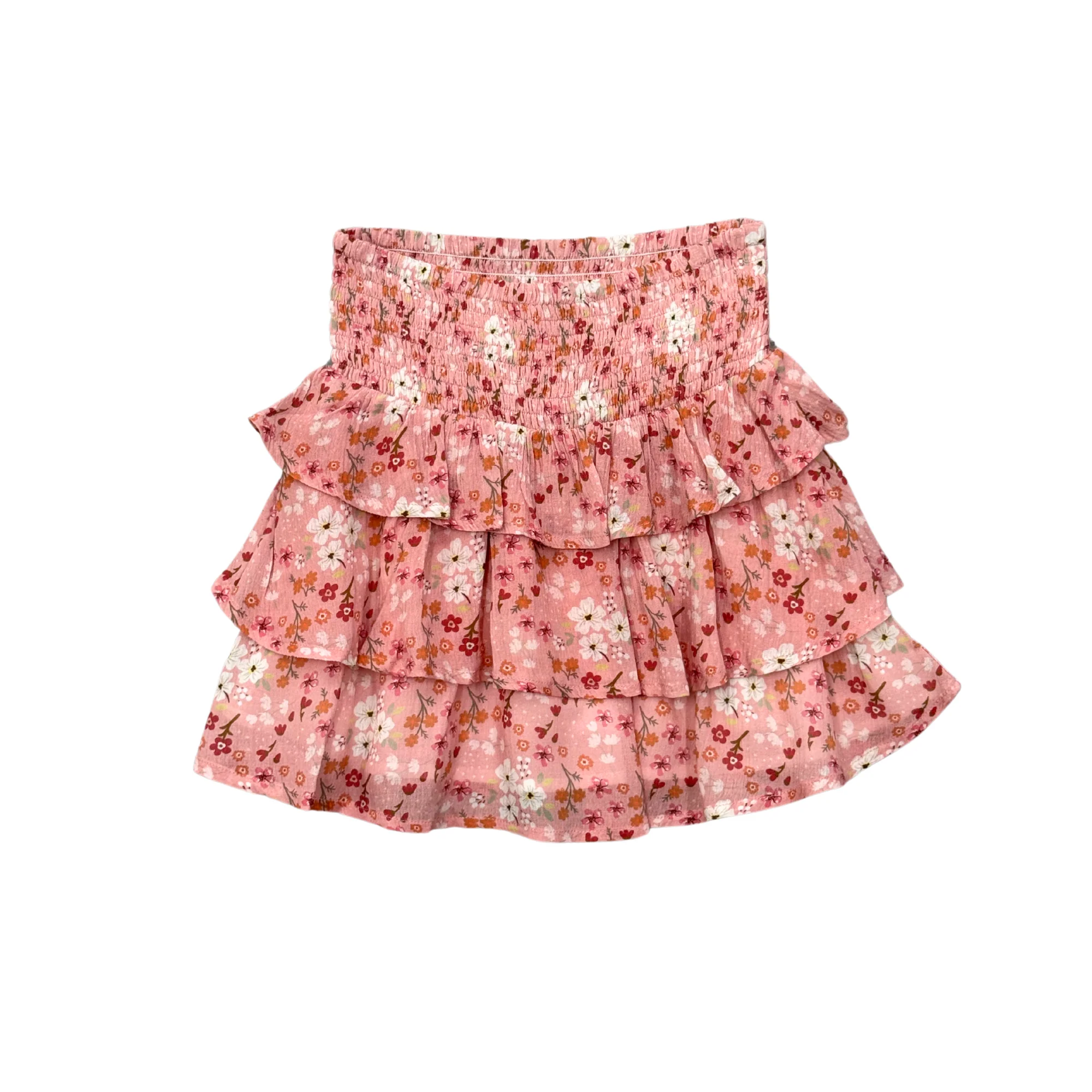 Hannah Bouquet Floral Tiered Mini Skirt