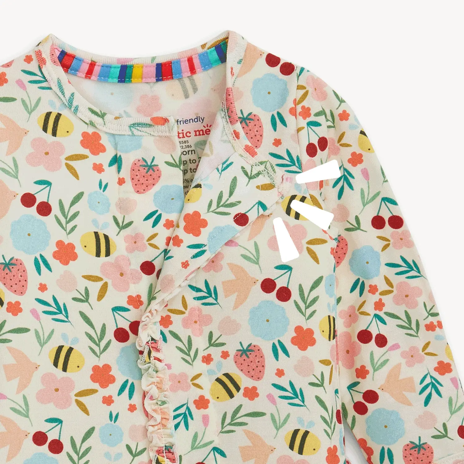 Honey Blossom Modal Magnetic Footie w/ Ruffle - Image 2