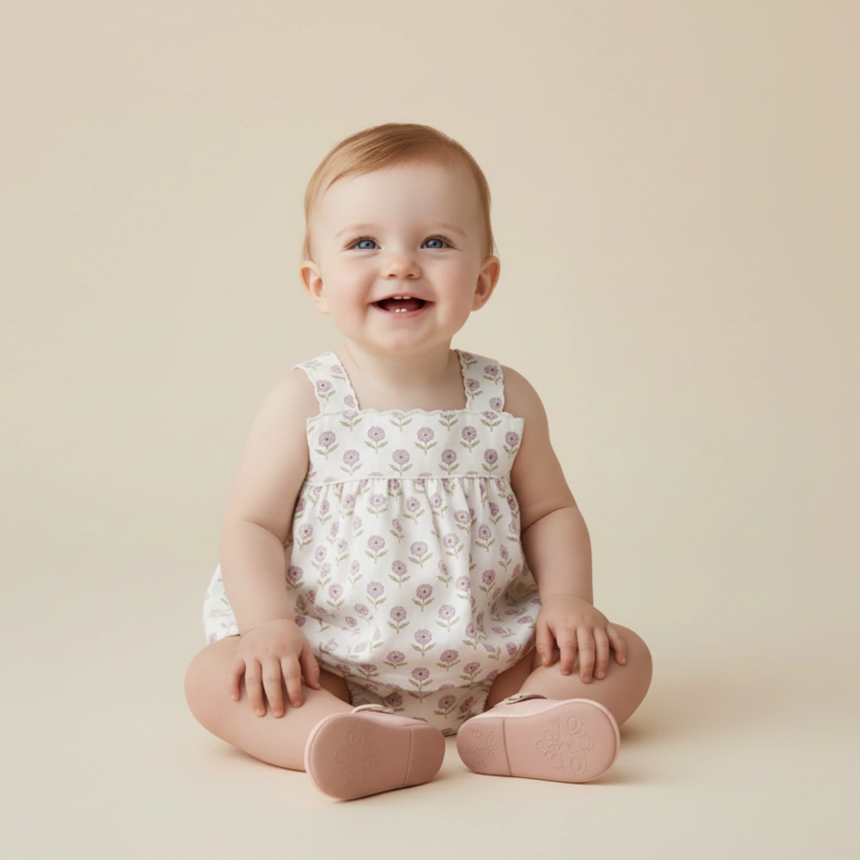 Lavender Organic Scalloped Top & Bloomers Set - Image 2