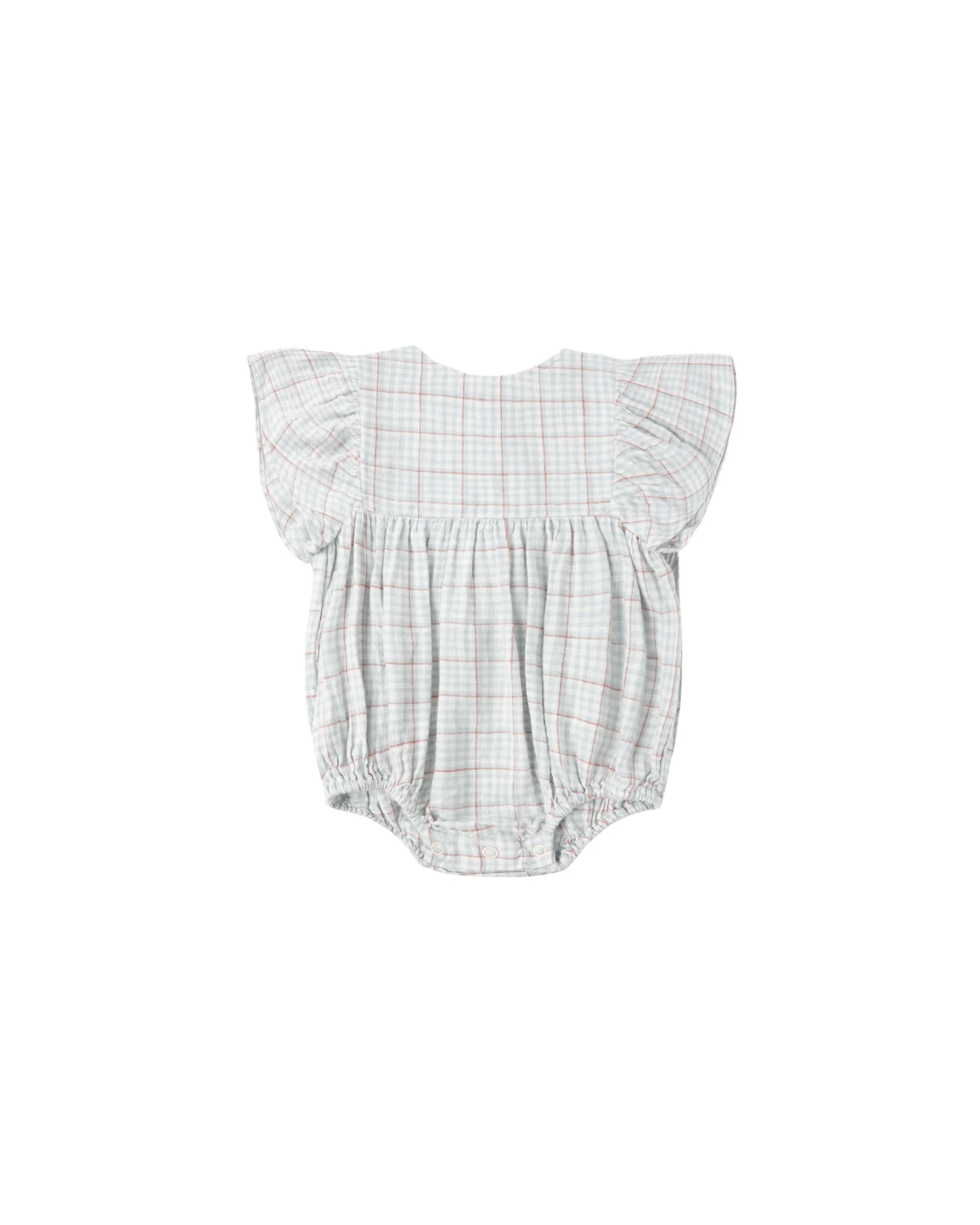 Light Blue Plaid Kalea Romper