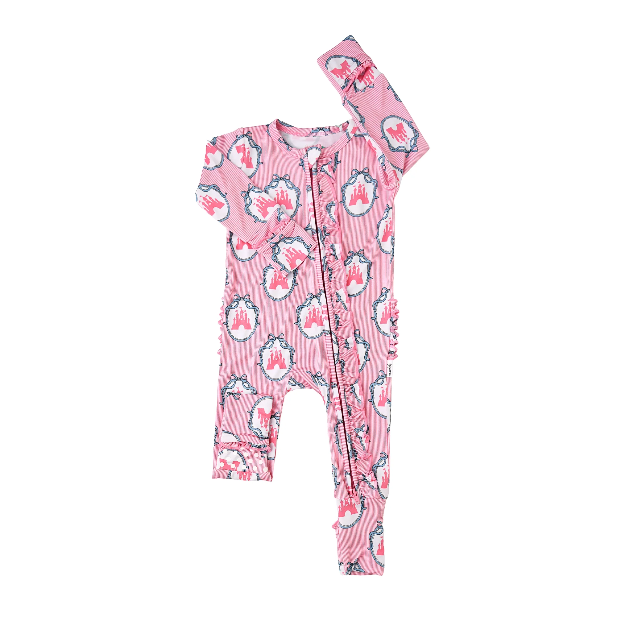 Maeve Castles Ruffle Zip Romper