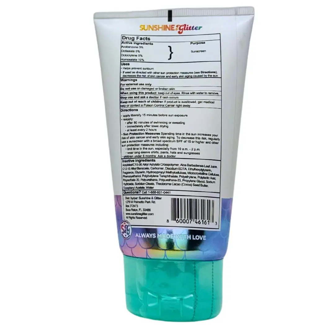 Mermaid Sunscreen Lotion with Glitter - Image 3