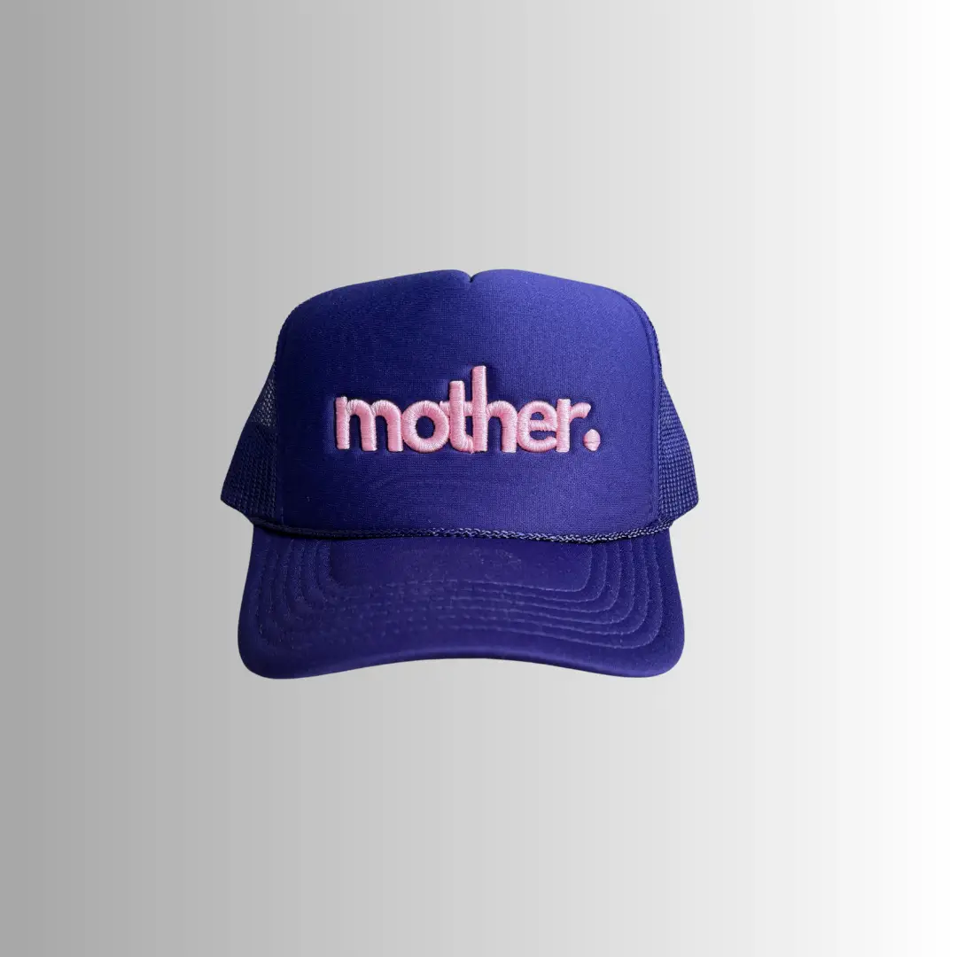 Mother Embroidered Trucker Hat - Purple