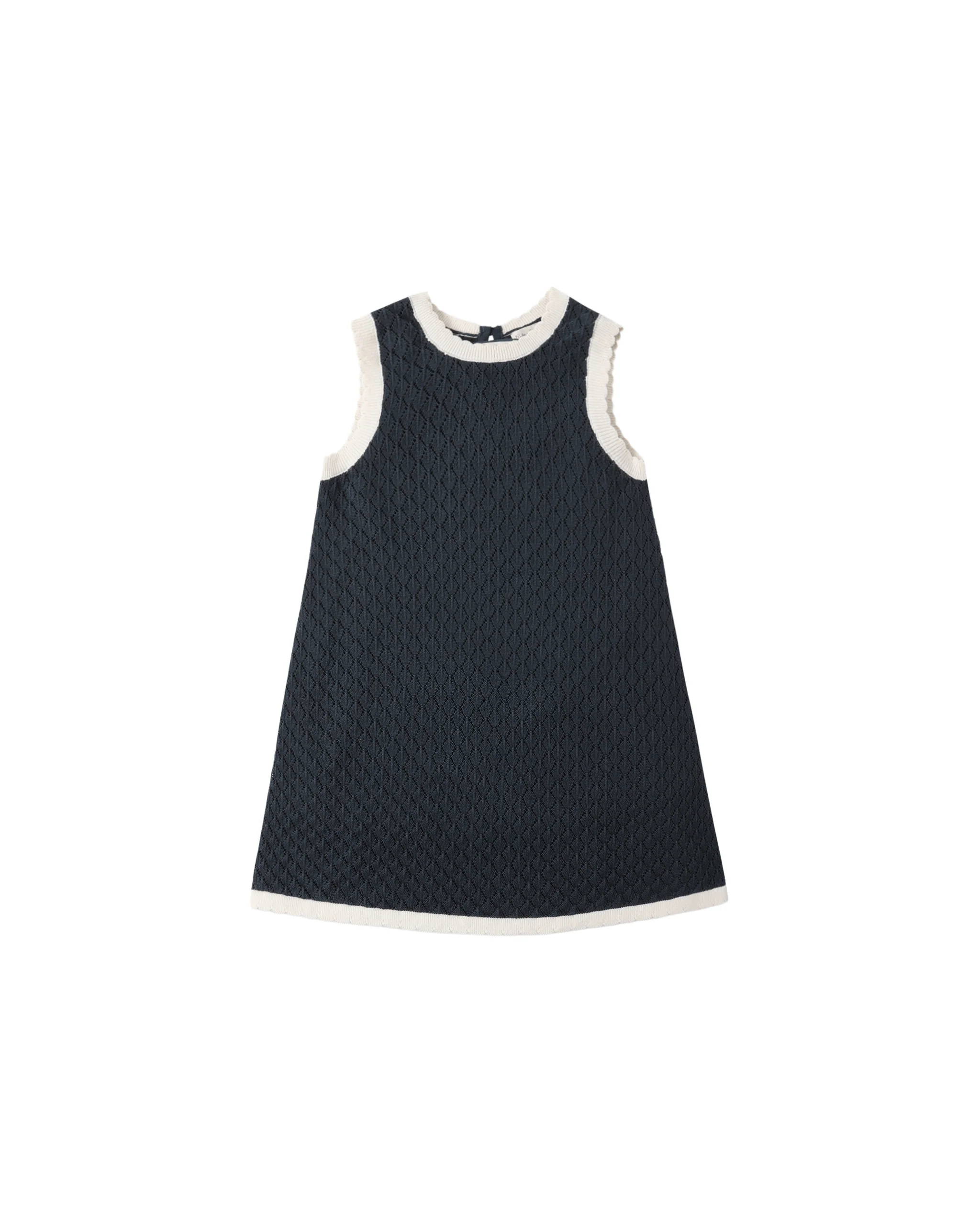 Navy Crochet Tank Mini Dress