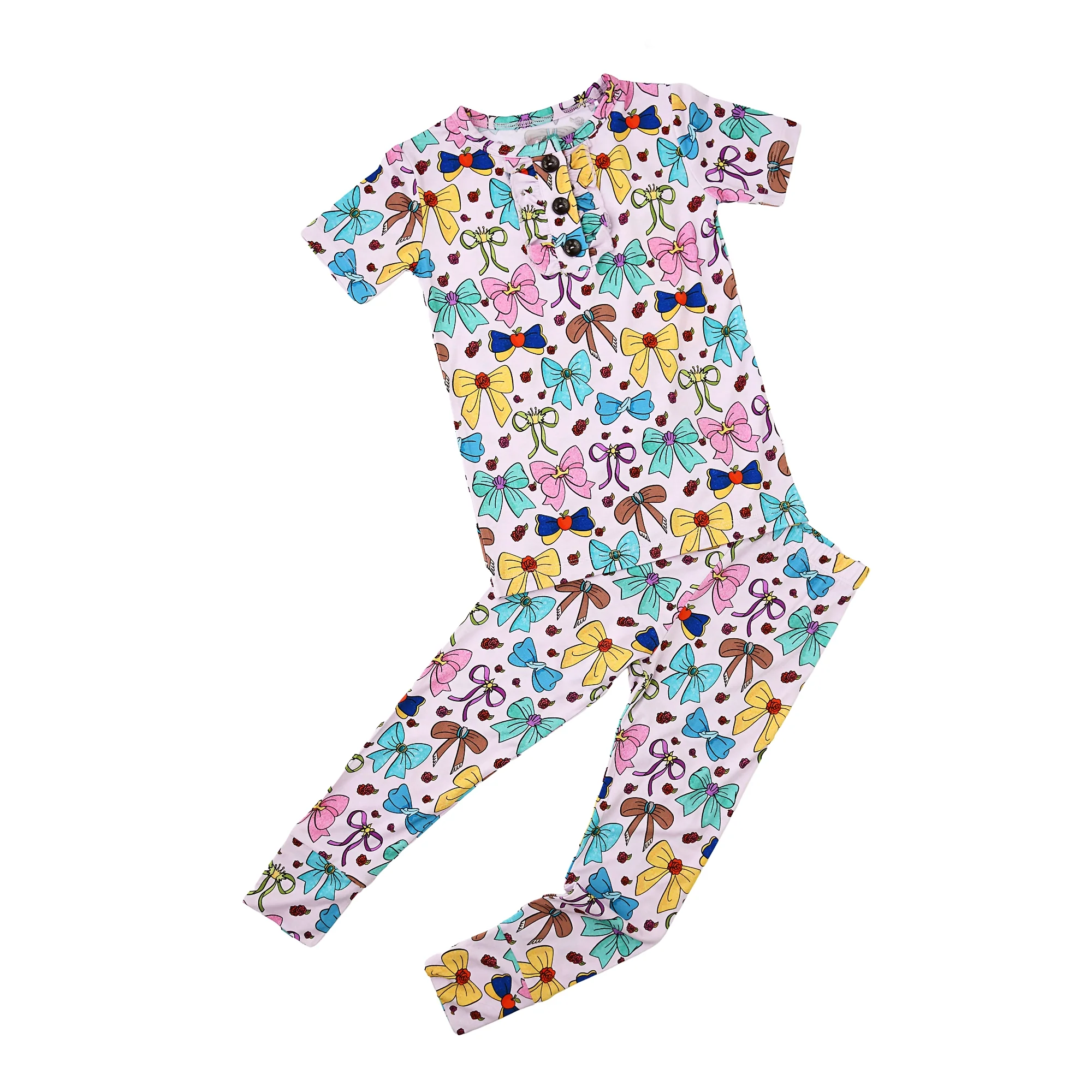 Princess Bows Ruffle Two Piece Lounge Set