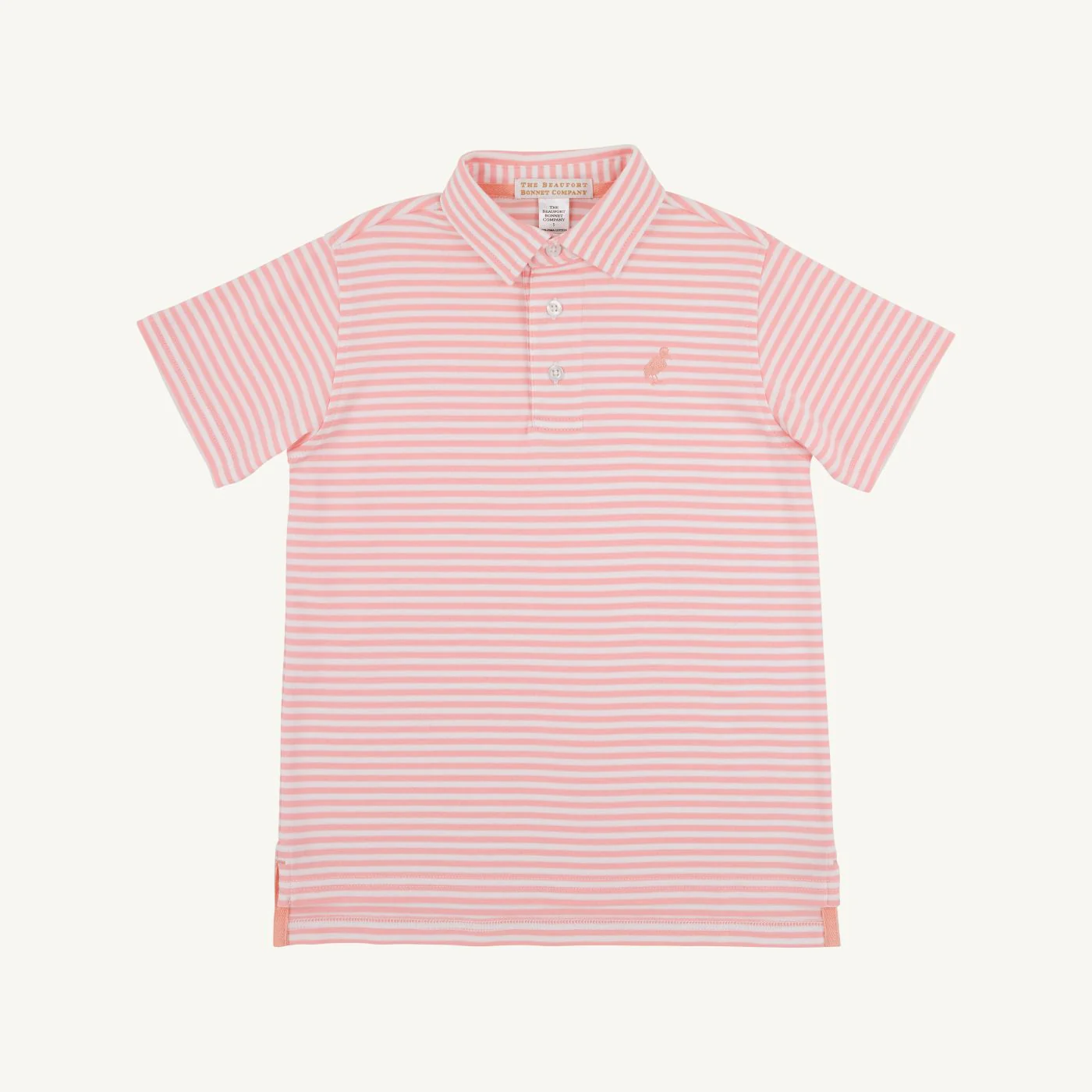 Sanibel Salmon Stripe/Pompano Peach Prim and Proper Polo