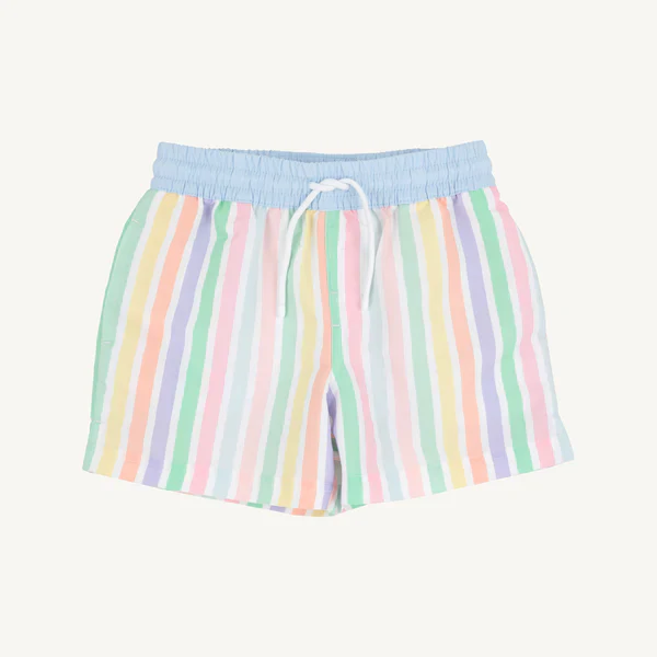 Southampton Stripe/Worth Ave White Tortola Swim Trunks
