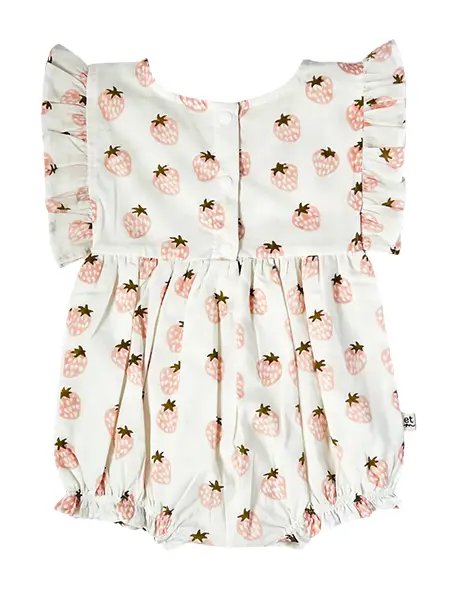 Strawberry Thin Frill Sleeve Balloon Romper - Image 2
