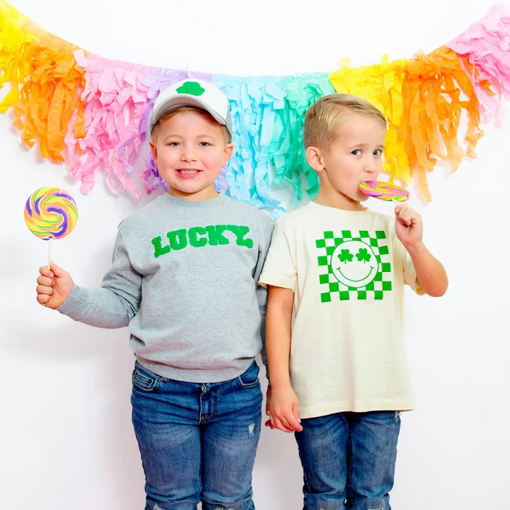 Sweet Wink - Lucky Boy Patch St. Patrick's Day Sweatshirt - Gray - Image 3