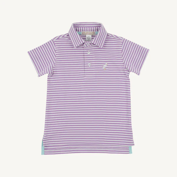 Valley High Violet Stripe with Multicolor Stork Prim & Propper Polo