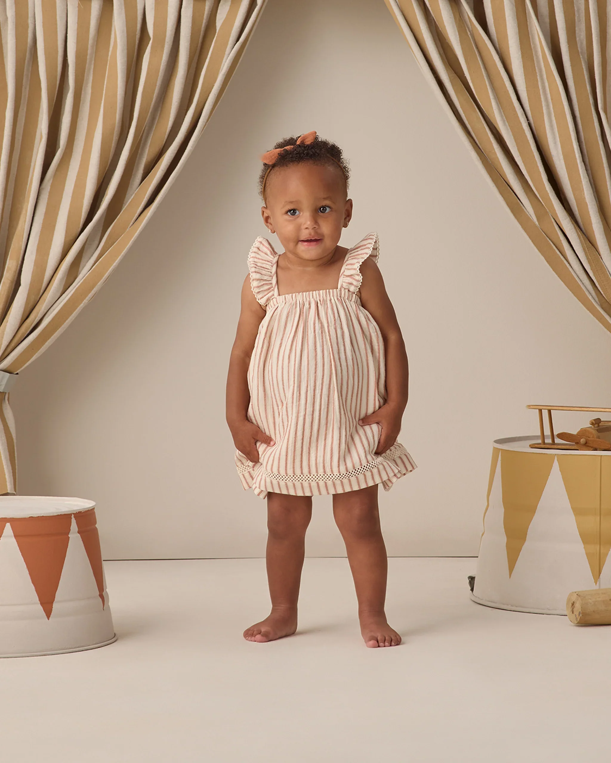 Vintage Stripe Ruffle Tank Dress - Image 2