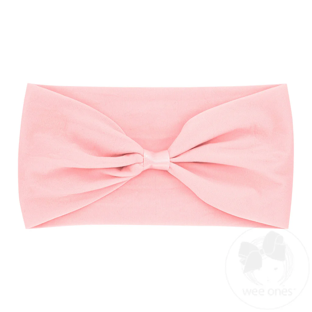wee ones - Light Pink Nylon Baby Band with Wrap - ADD YOUR BOW