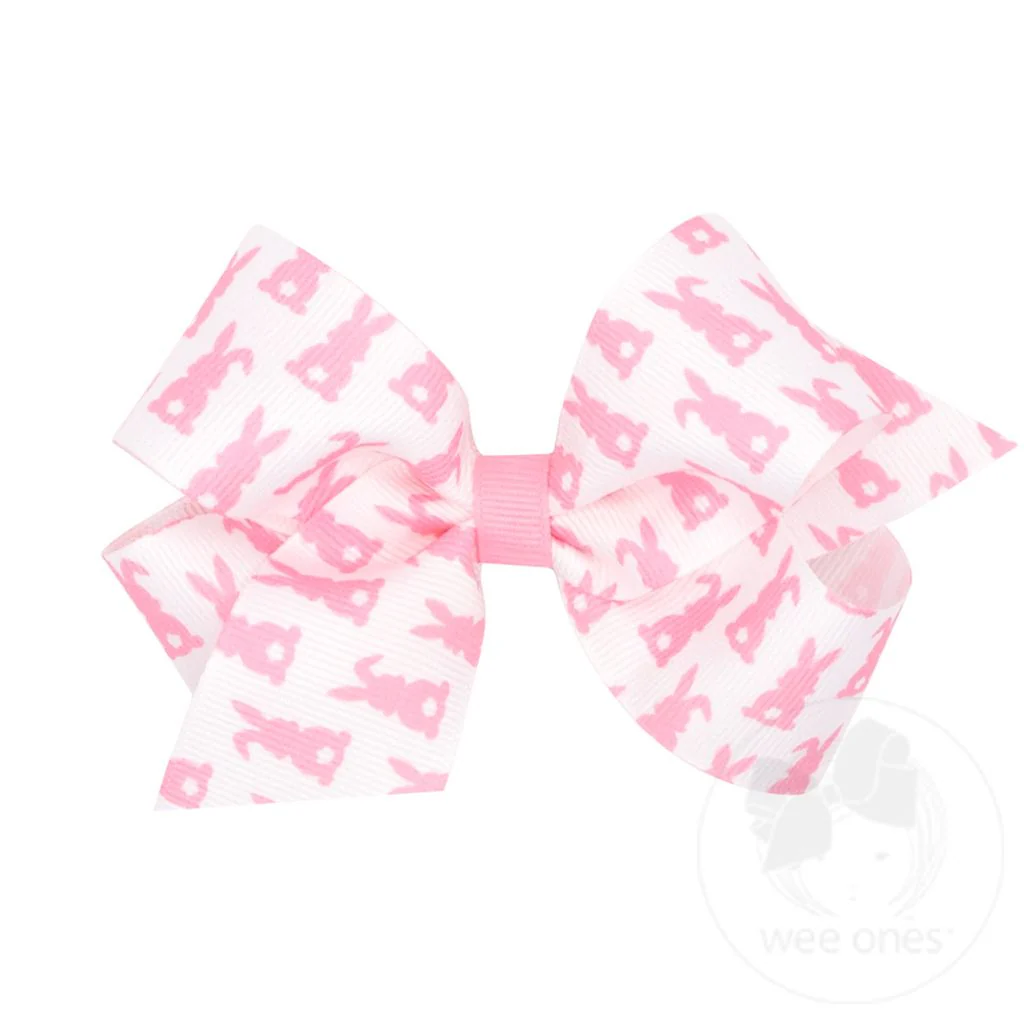 wee ones - Grosgrain Easter-themed Print Girls Hair Bow - Image 6