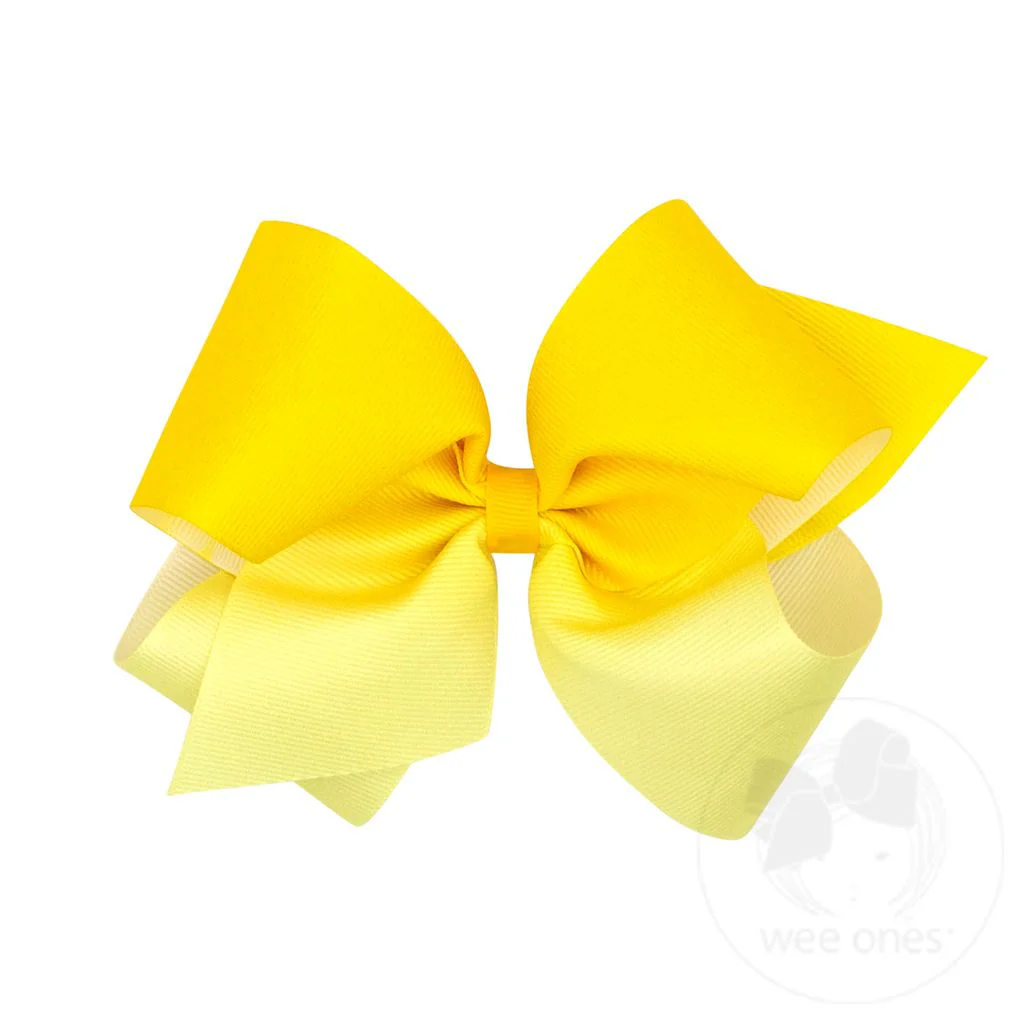 wee ones - Grosgrain Ombre Color-block Print Girls Hair Bow (multiple options) - Image 6