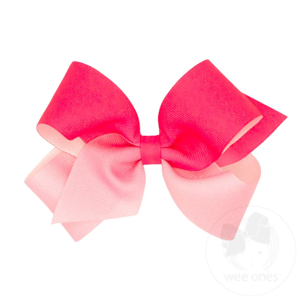 wee ones - Grosgrain Ombre Color-block Print Girls Hair Bow (multiple options) - Image 7
