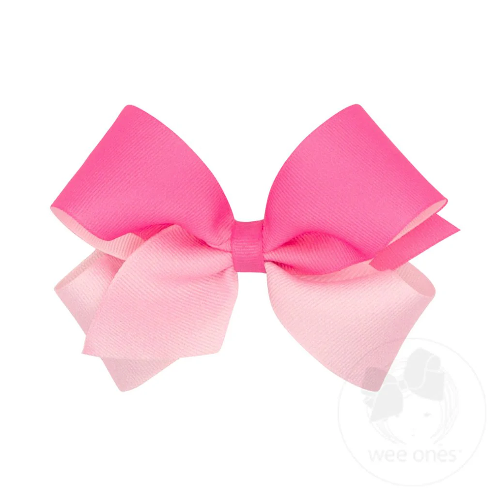 wee ones - Grosgrain Ombre Color-block Print Girls Hair Bow (multiple options) - Image 8
